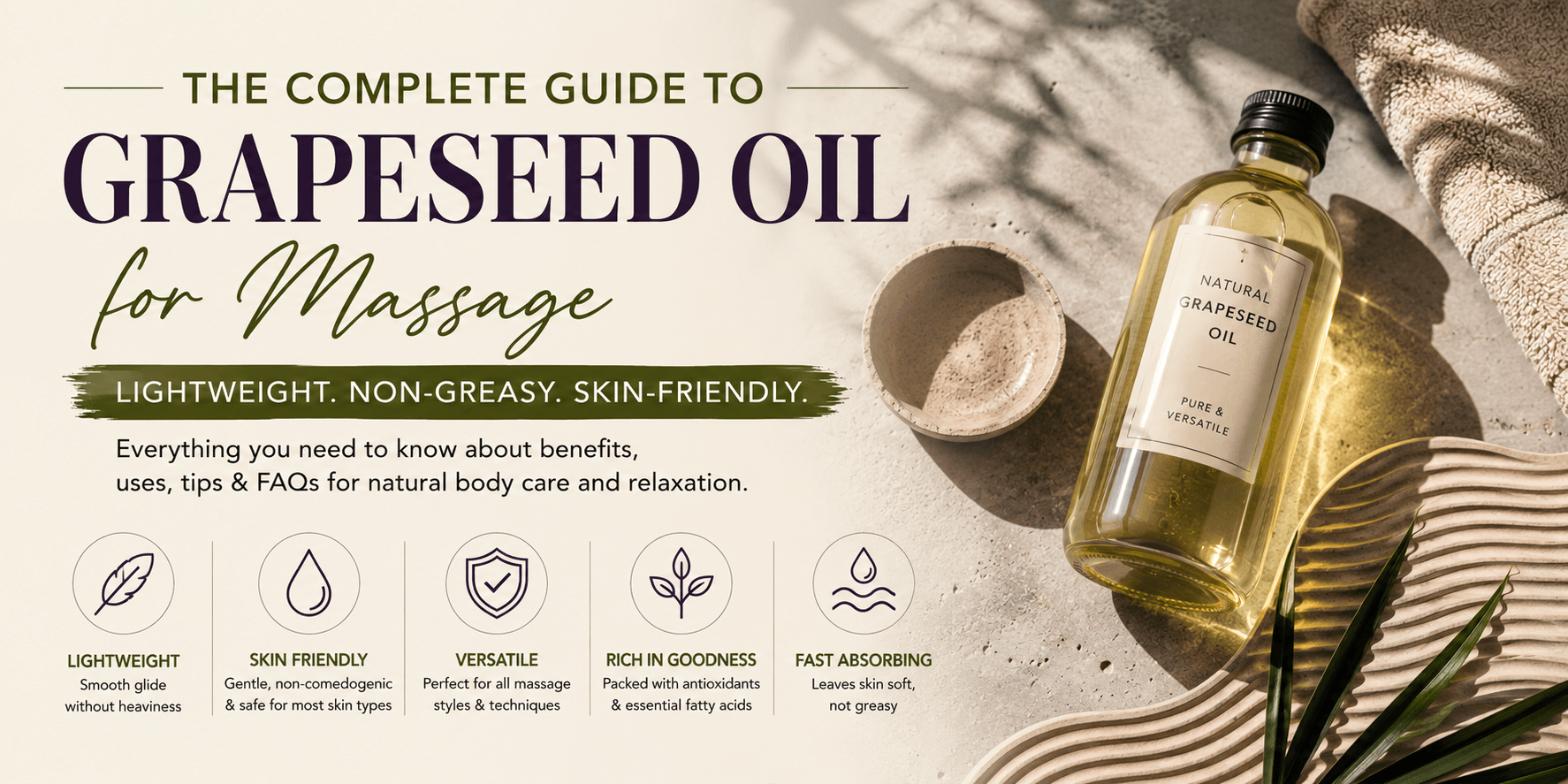 The Complete Guide To Grapeseed Oil - Lightweight, Non Greasy, Skin Friendly