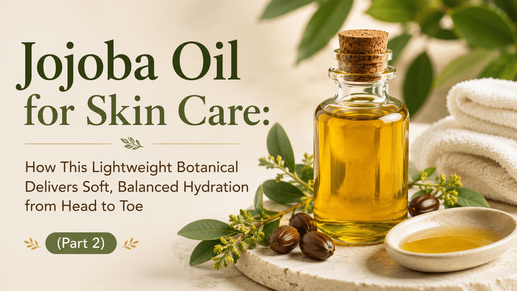 Jojoba Oil for Skin Care. How This Lightweight Botanical Delivers Soft, Balanced Hydration from Head to Toe.