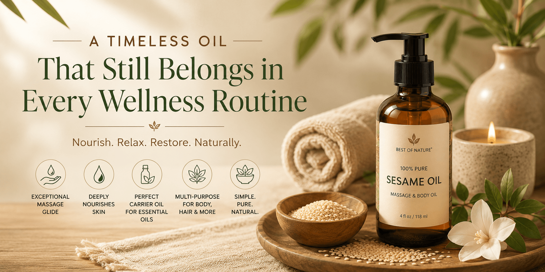 Why Sesame Oil Is One of the World's Most Trusted Natural Oils for Massage, Skin Care & Everyday Wellness (P1)
