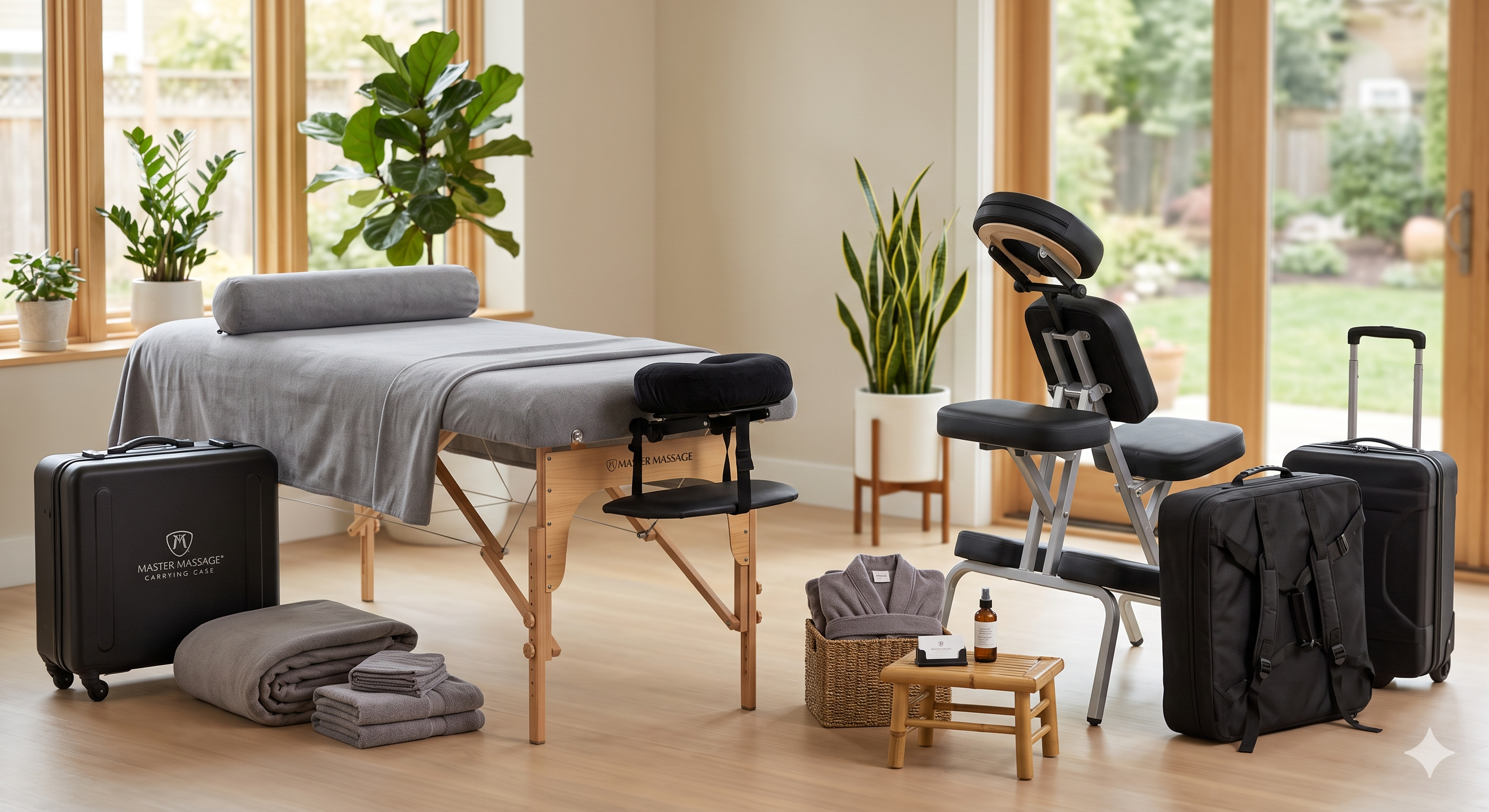 Massage table and chair packages and accessories. 