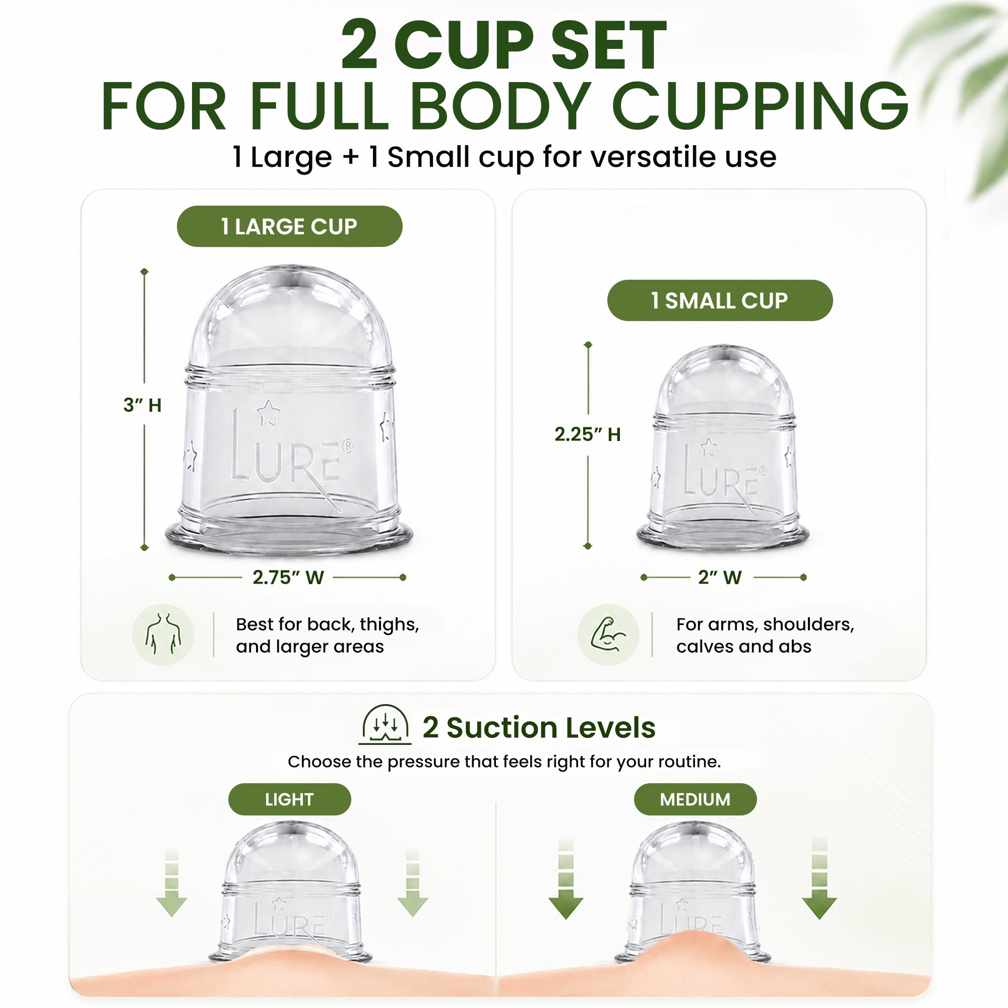 ZEN Body Cupping Set 1 Small 1 Large Cups