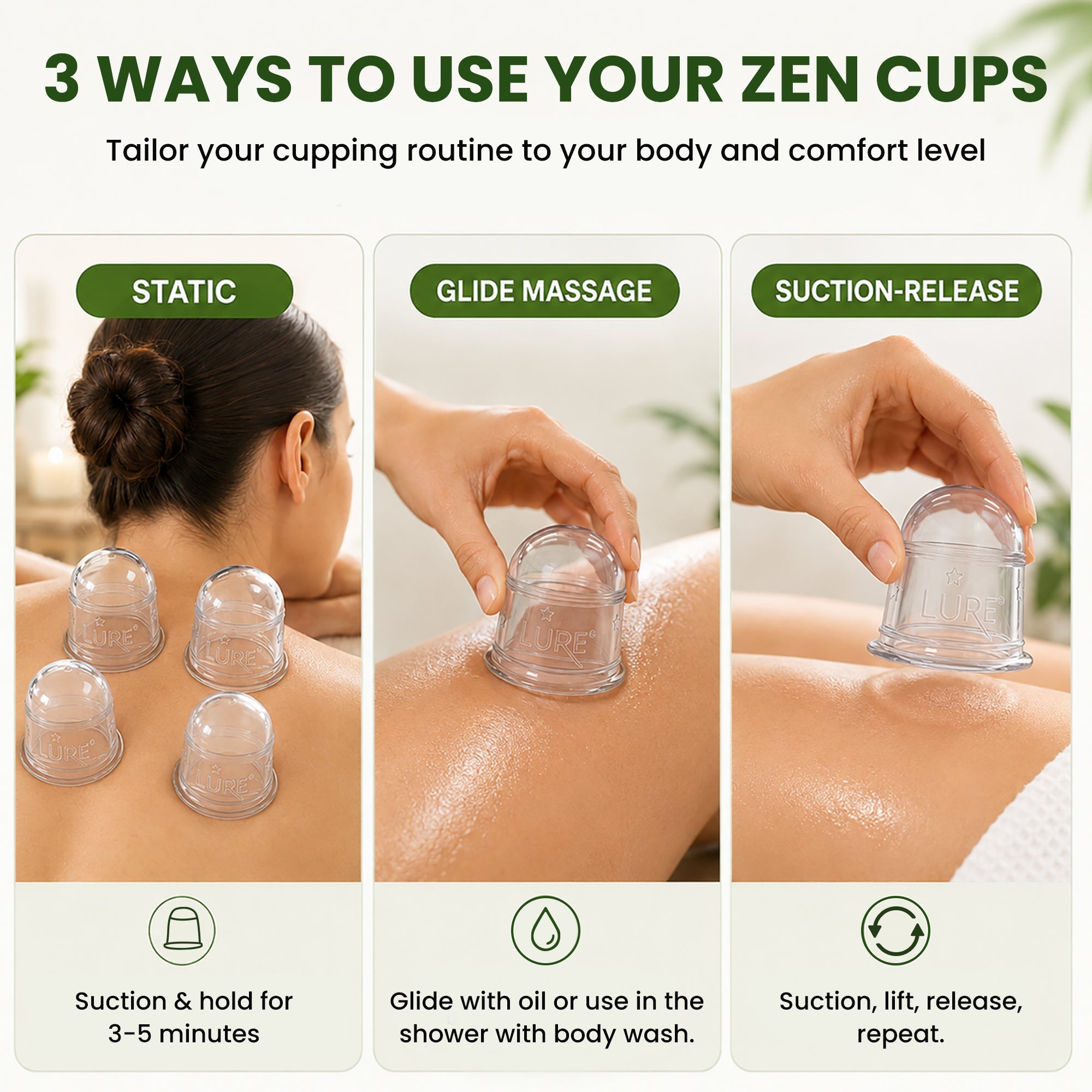 ZEN Body Cupping Set 1 Small 1 Large Cups