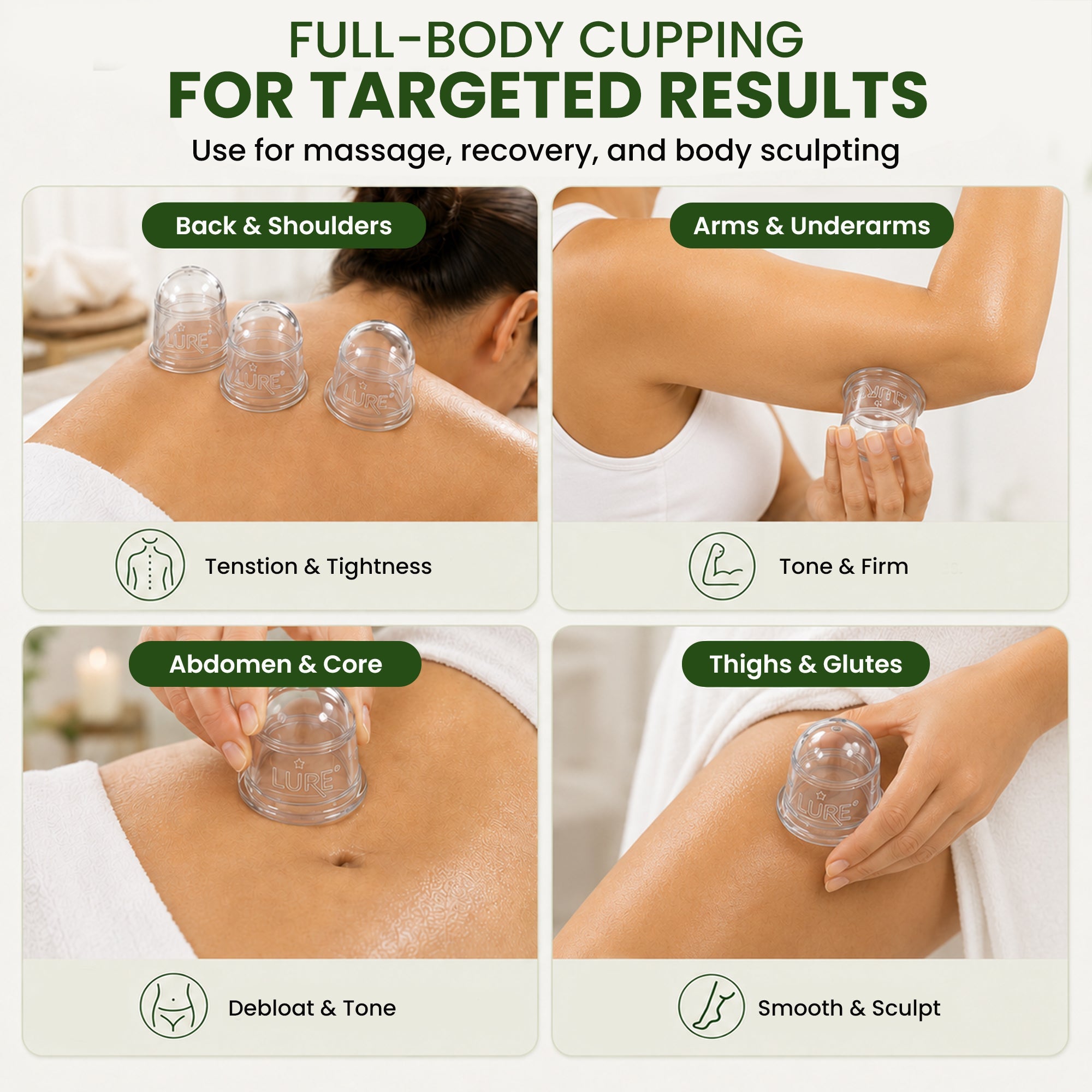 ZEN Body Cupping Set 1 Small 1 Large Cups