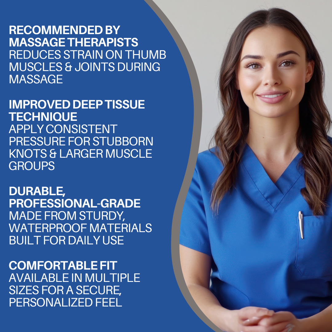 Thumbsavers Classic Massage Tool for Deep Tissue and Trigger Point Massage – Thumb and Joint Support for Massage Therapists, Chiropractors and Physical Therapists – Hand Protection Aid (Available in Small, Medium and Large)