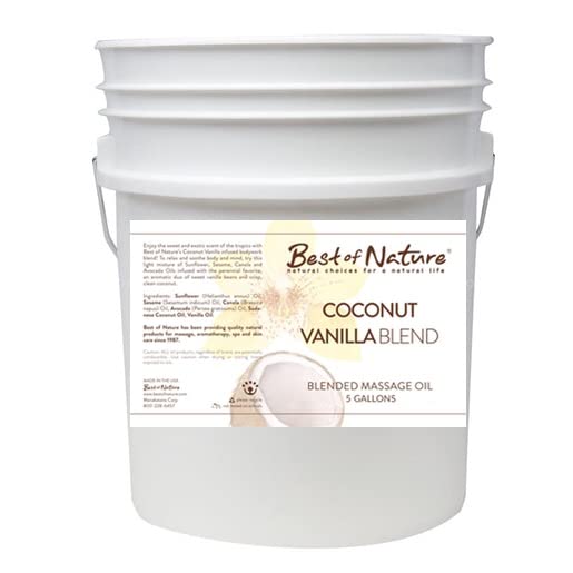 Coconut Vanilla Blend Massage and Body Oil 5 gallon pail