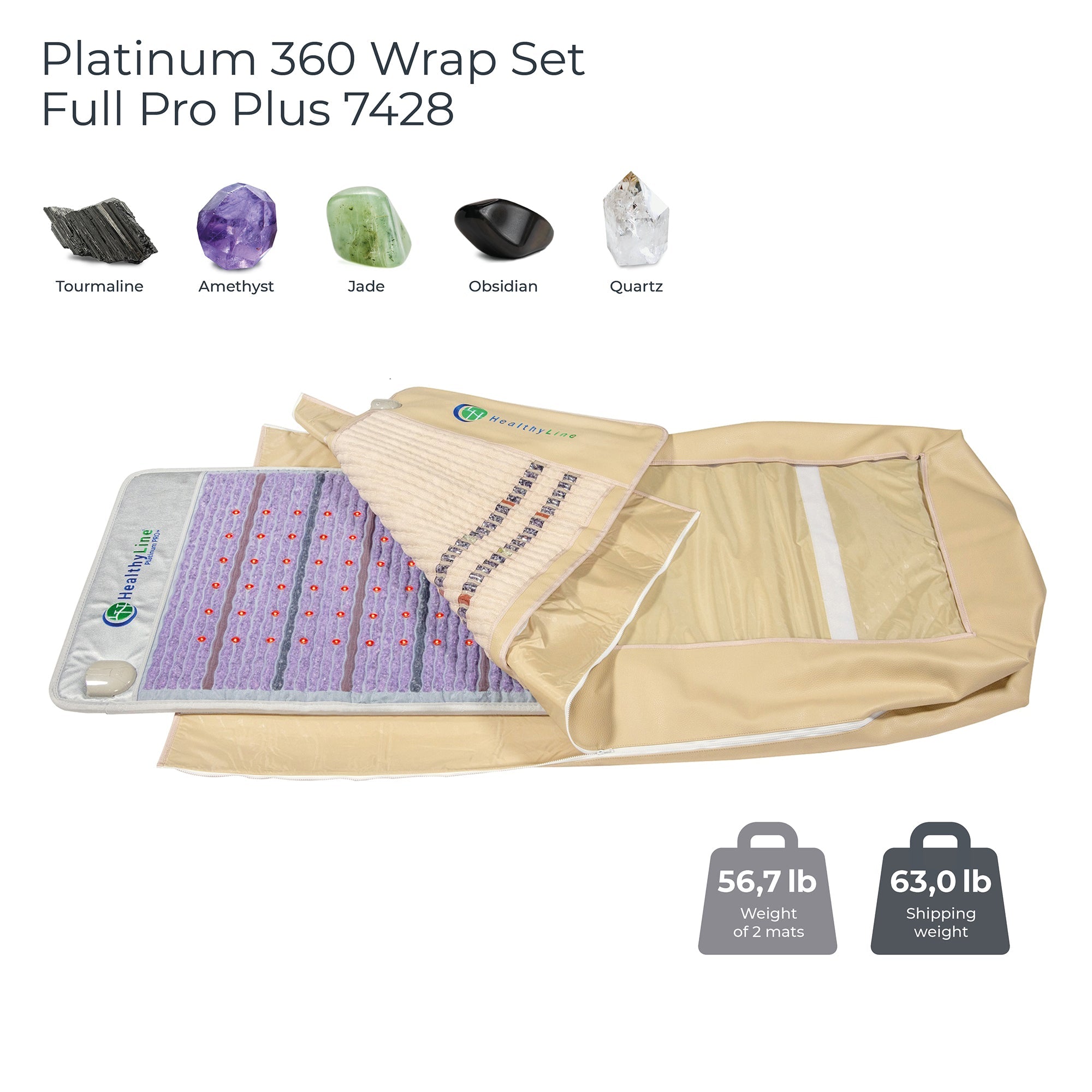 HealthyLine 360 Wrap Set Platinum & SOFT Pro PLUS 7428 | Photon Advanced PEMF InfraMat Pro