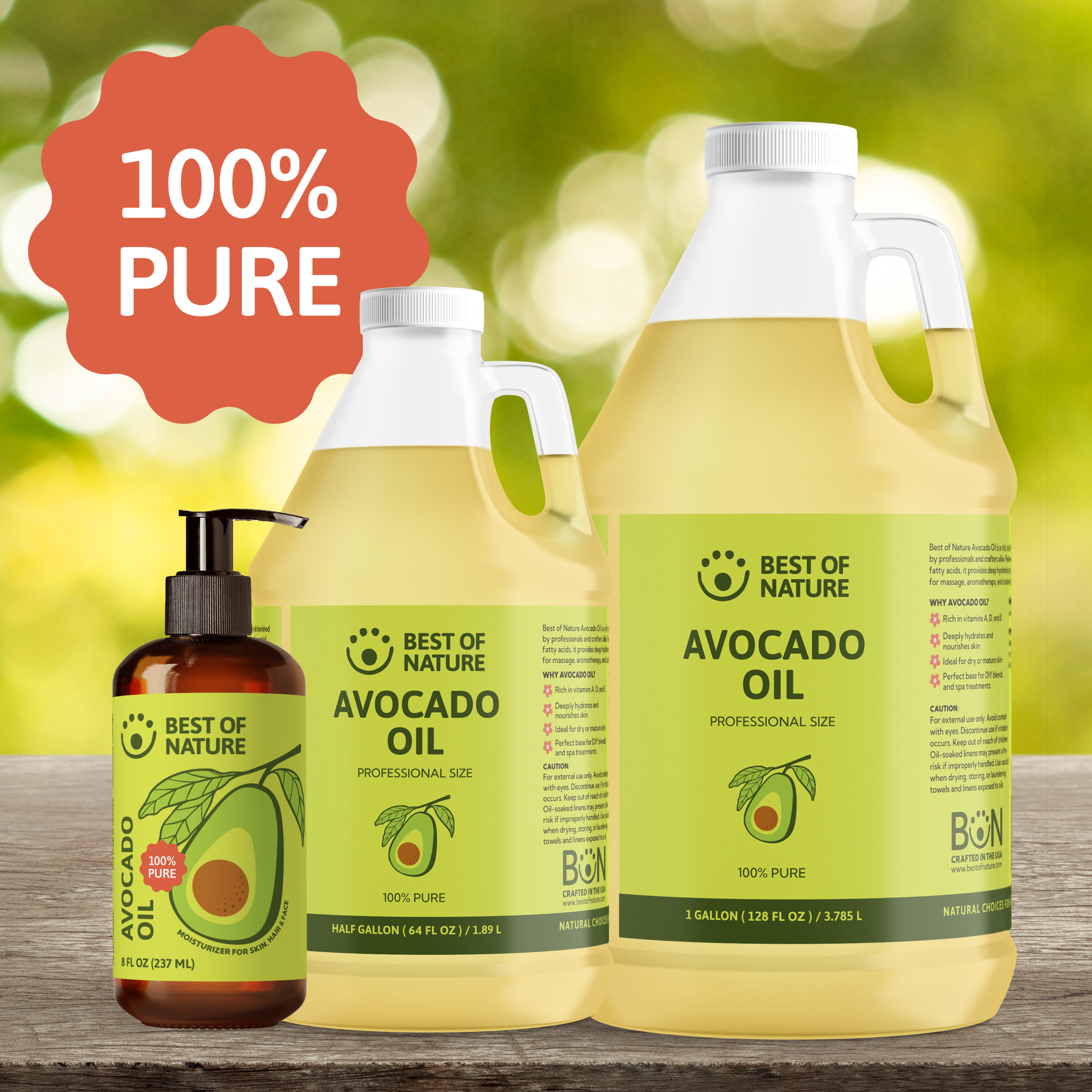 Best of Nature Avocado Massage & Body Oil - 100% Pure
