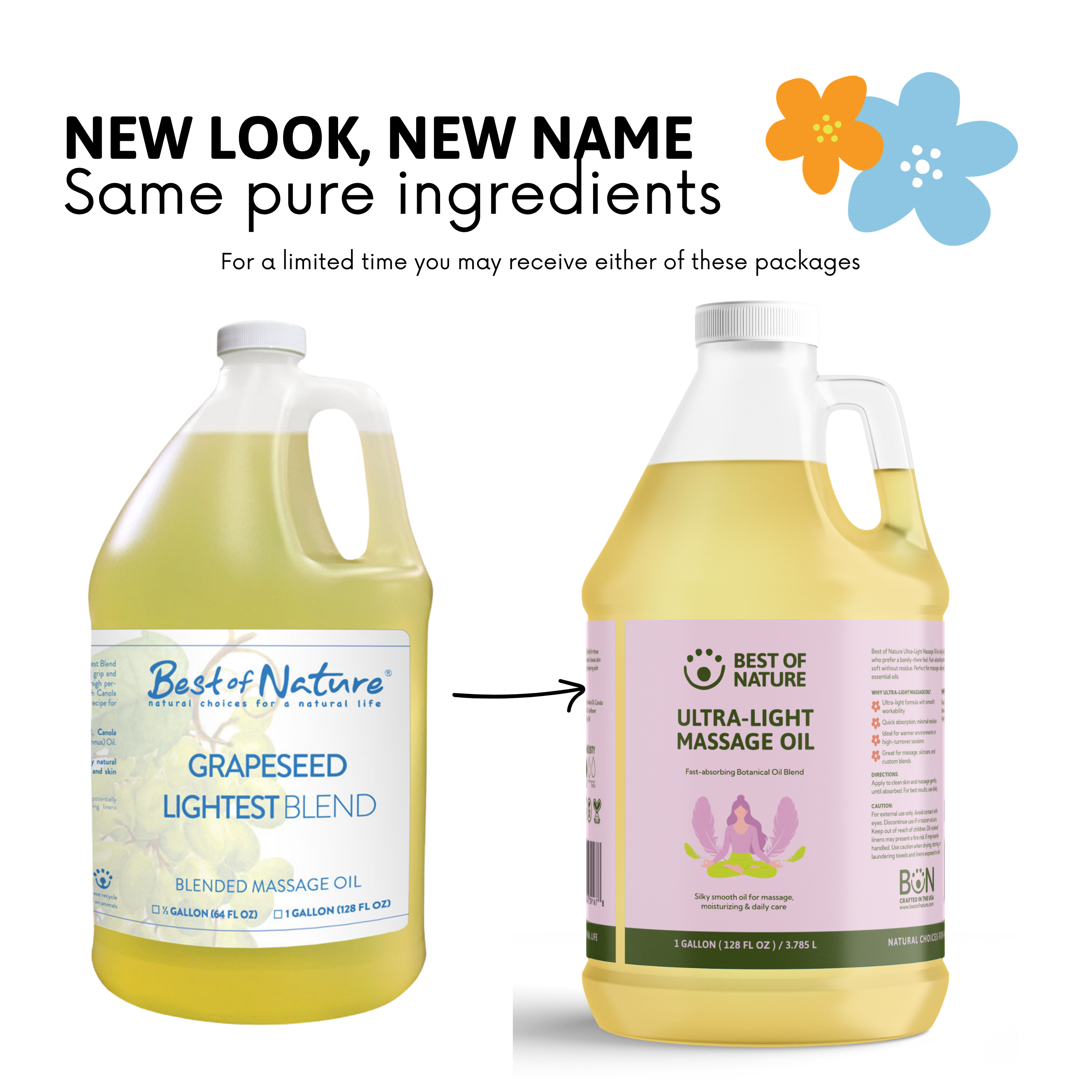 Best of Nature Ultra-Light (formerly Grapeseed Lightest Blend) Massage & Body Oil