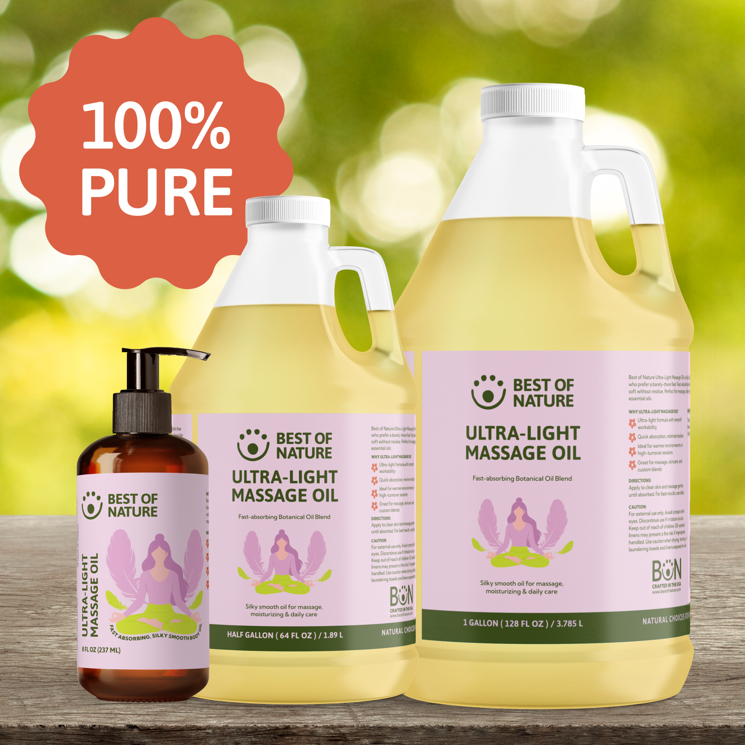 Best of Nature Ultra-Light (formerly Grapeseed Lightest Blend) Massage & Body Oil