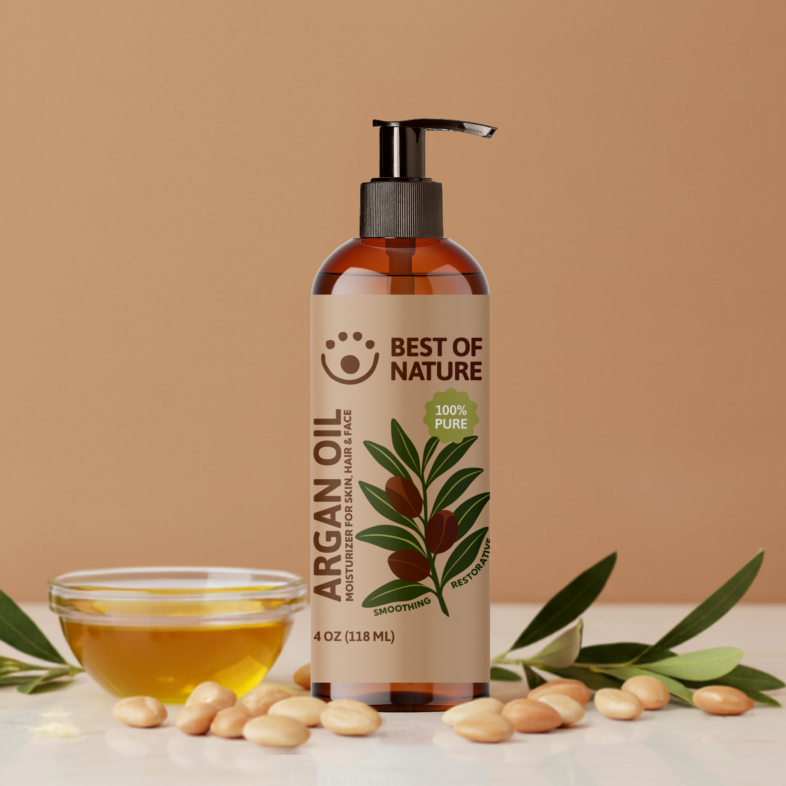 Best of Nature Organic Argan Massage & Body Oil (Moroccan) - 100% Pure
