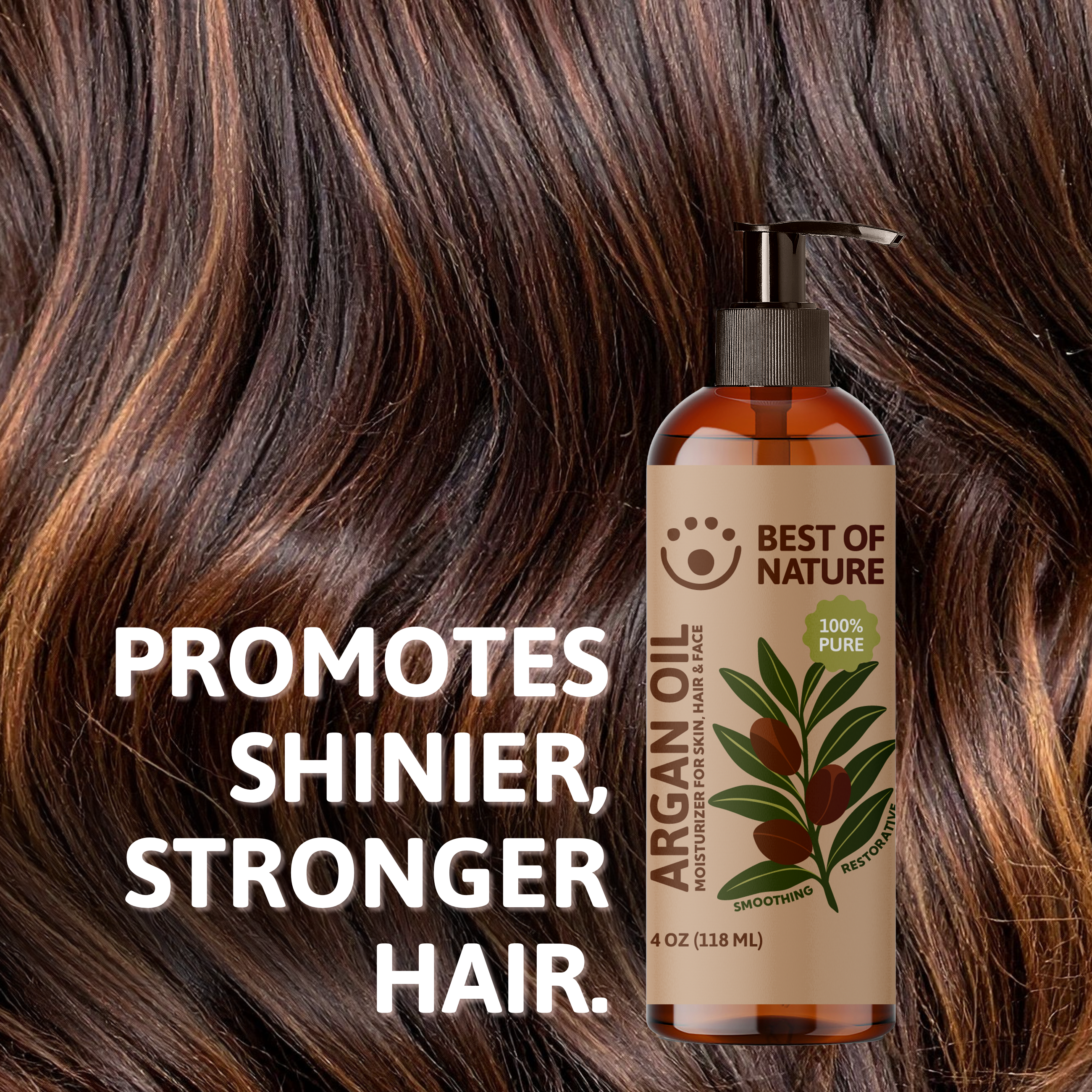 Best of Nature Organic Argan Massage & Body Oil (Moroccan) - 100% Pure
