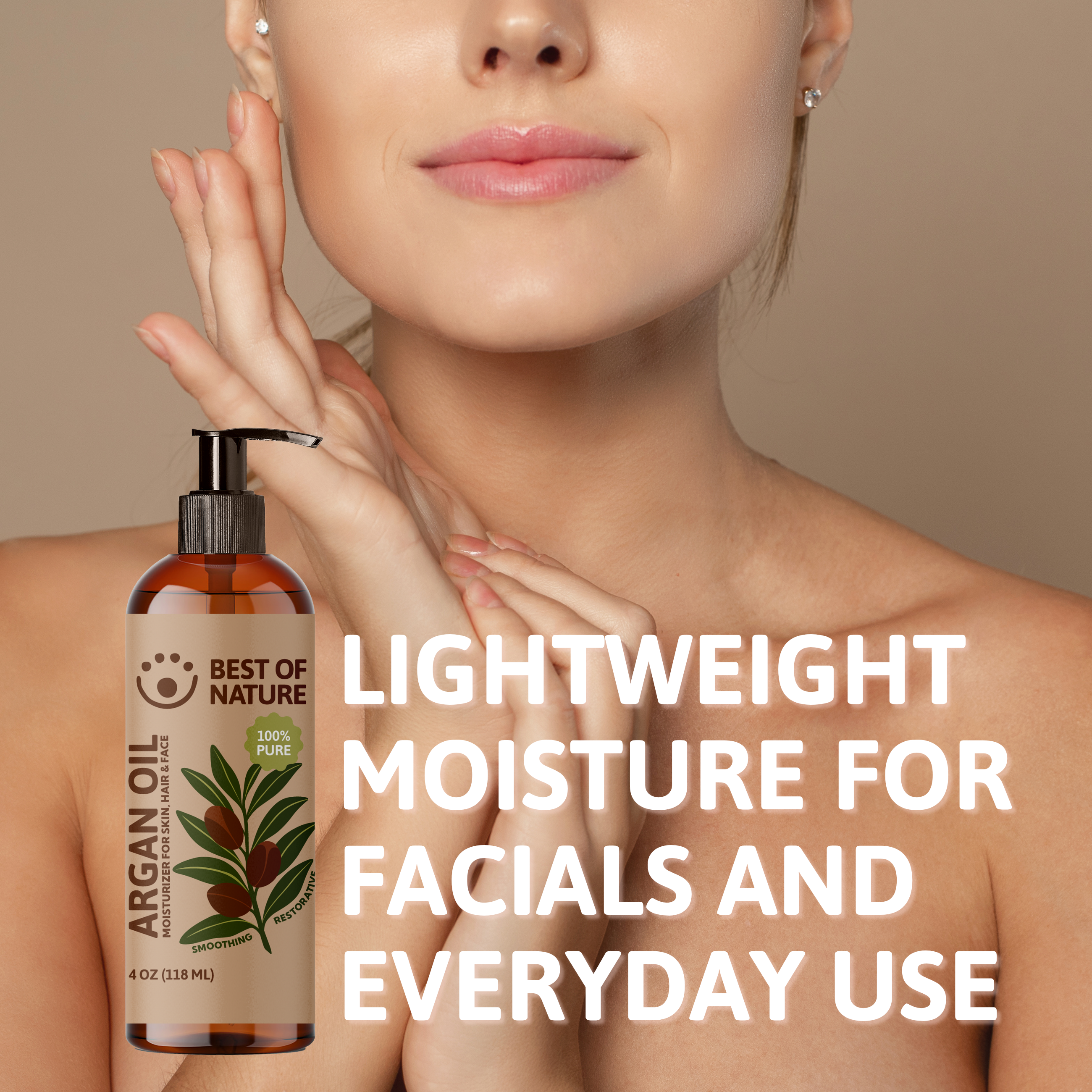 Best of Nature Organic Argan Massage & Body Oil (Moroccan) - 100% Pure