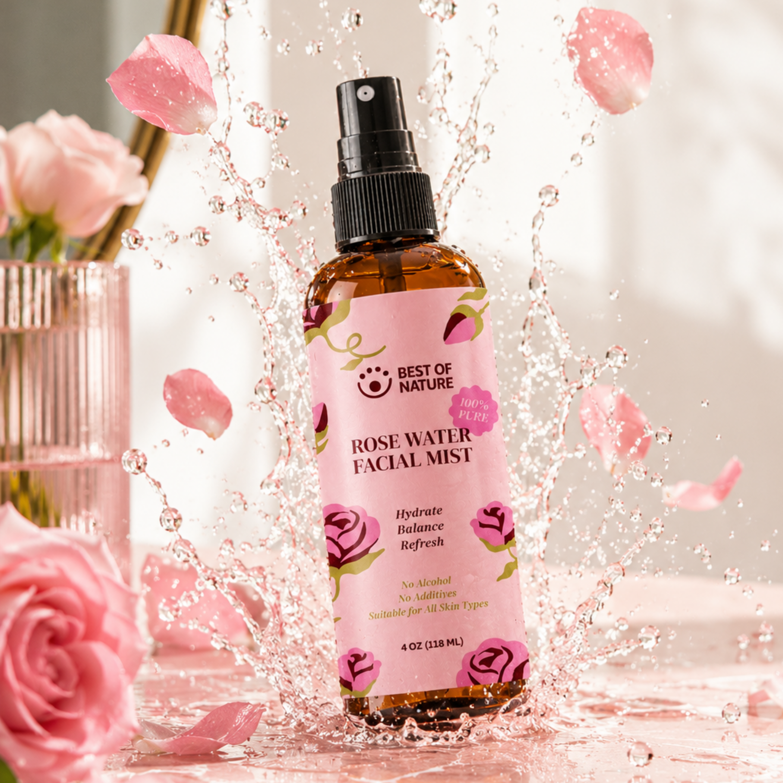Best of Nature Rose Water Facial Mist - Hydrating Toner