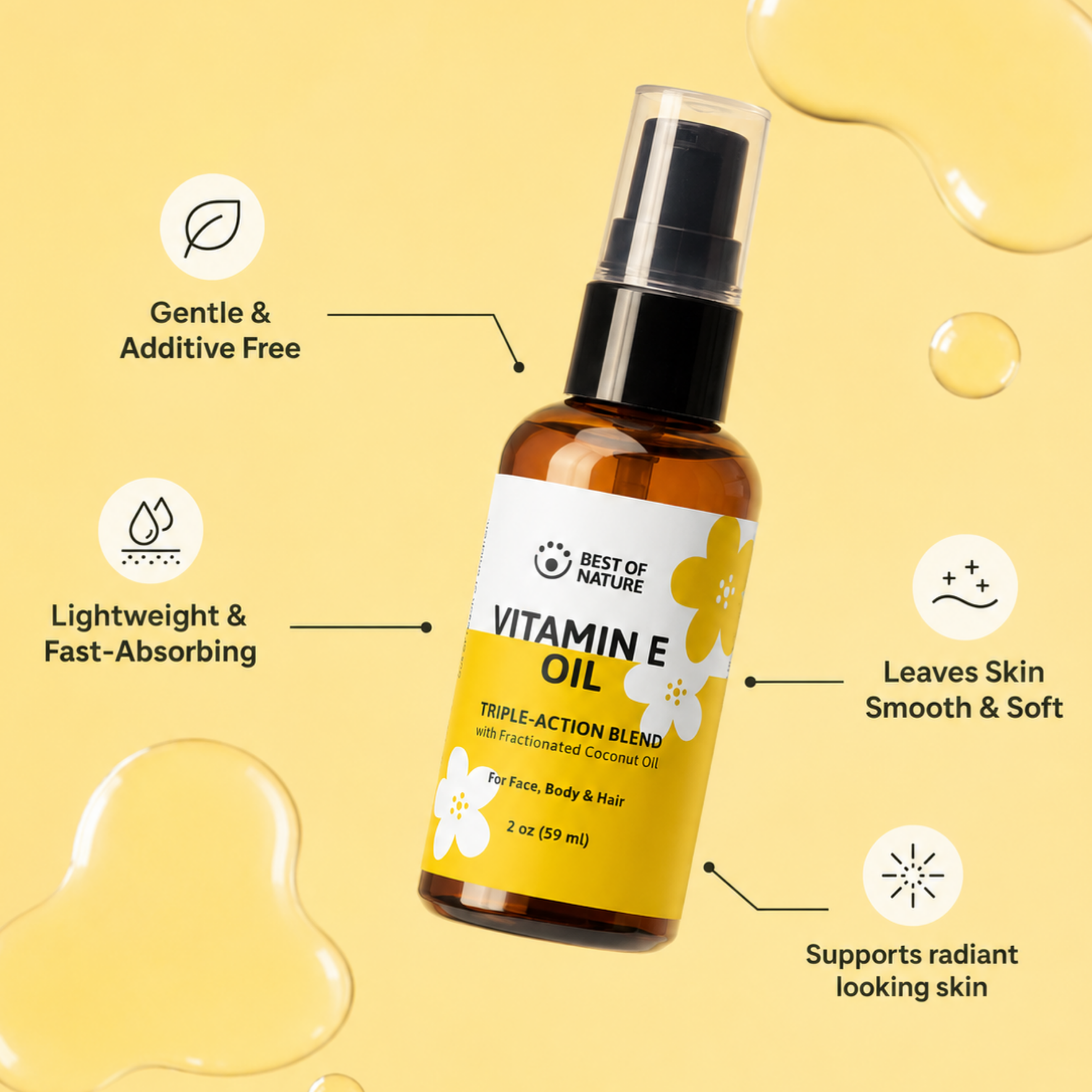 Best of Nature 100% Natural Vitamin E Oil - 28,000 IU