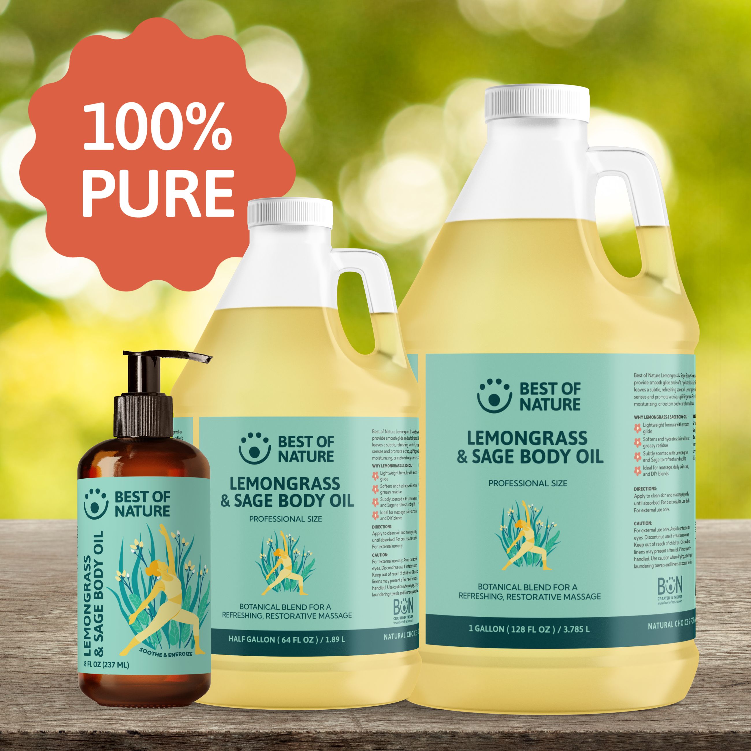 Best of Nature Lemongrass and Sage Aromatherapy Massage & Body Oil