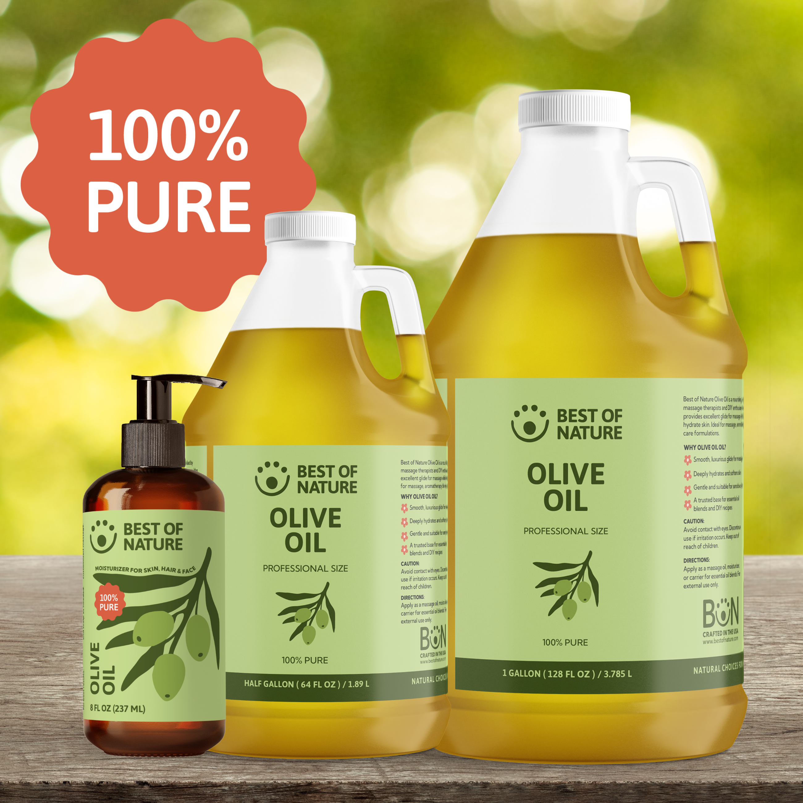 Best of Nature Olive Massage & Body Oil - 100% Pure