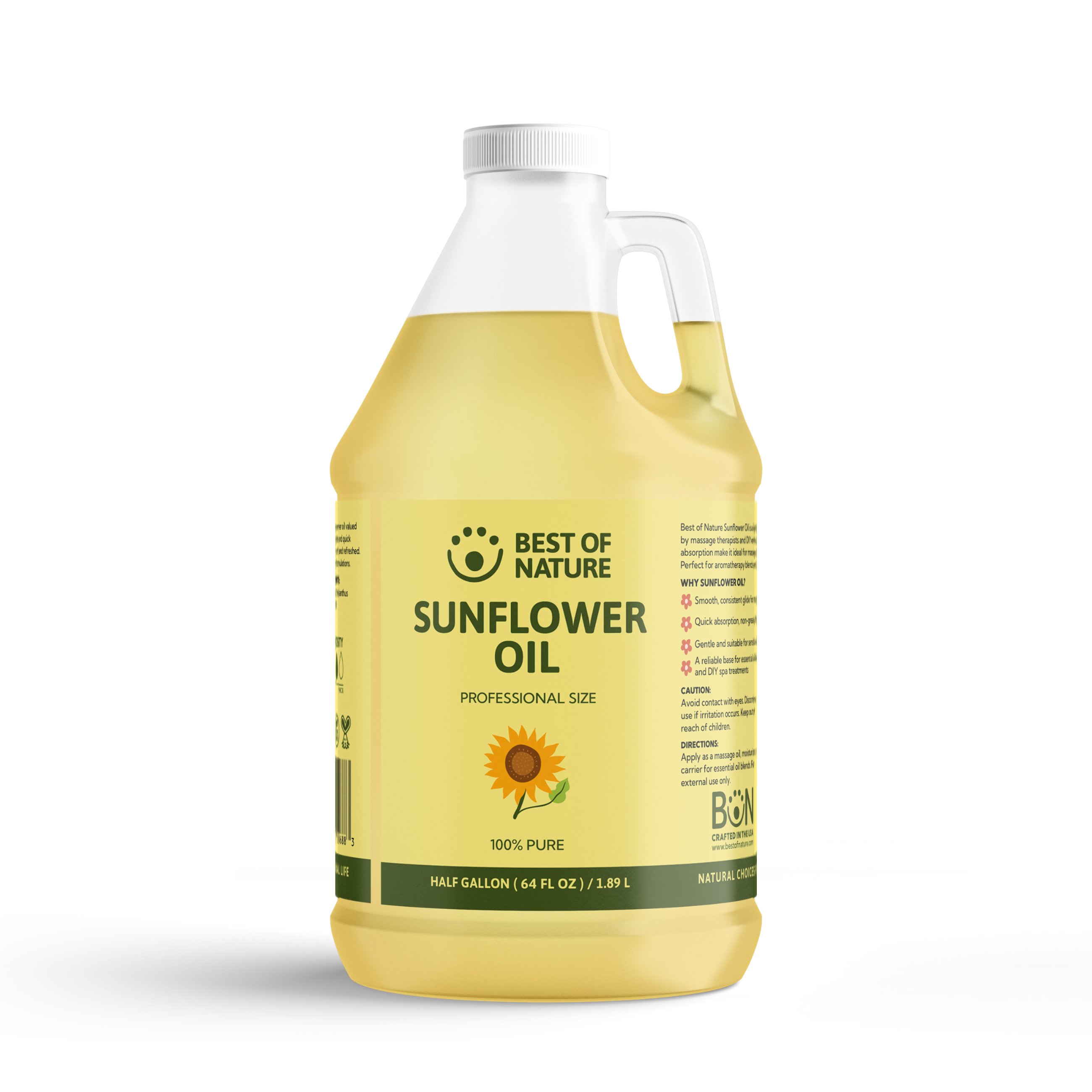 Best of Nature Sunflower Massage & Body Oil - 100% Pure