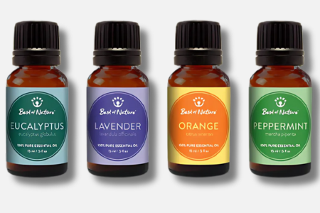 Best of Nature natural high quality essential oils for aromatherapy. Eucalyptus lavender orange peppermint and tea tree.