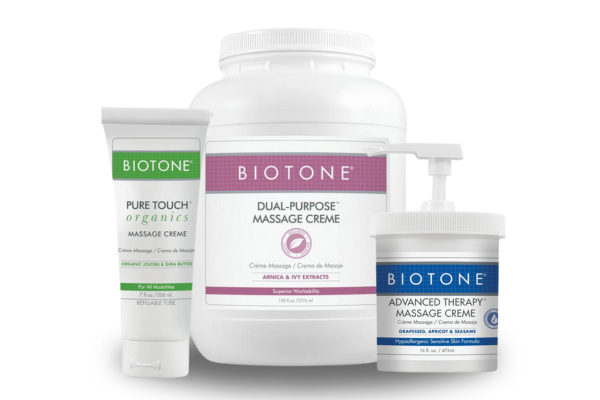 Biotone oil lotion cream gel and spa scrubs. Organic lines for the foot hand and face.