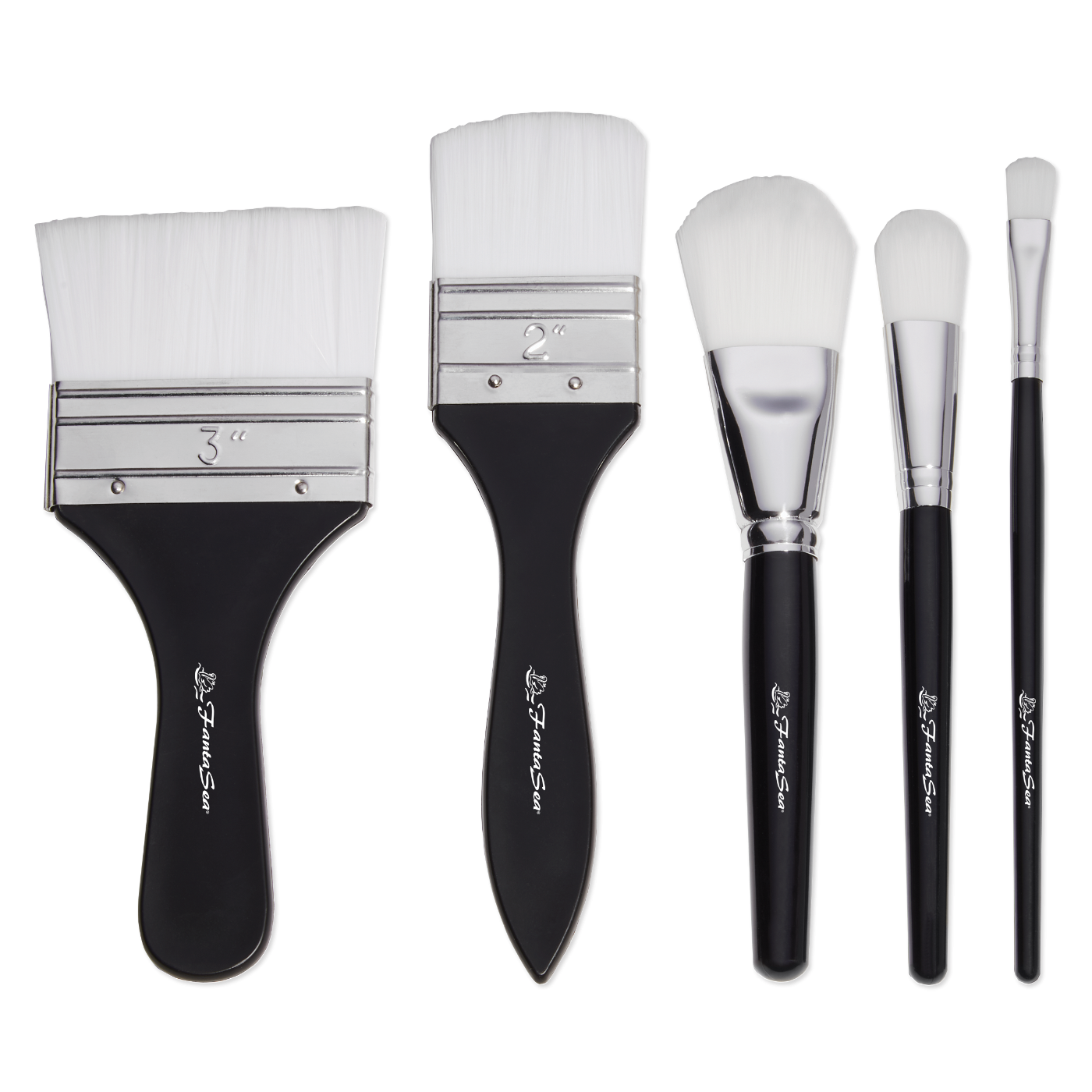 Body Brush 5 Piece Set in Roll Up Carry Case - Synthetic Bristles