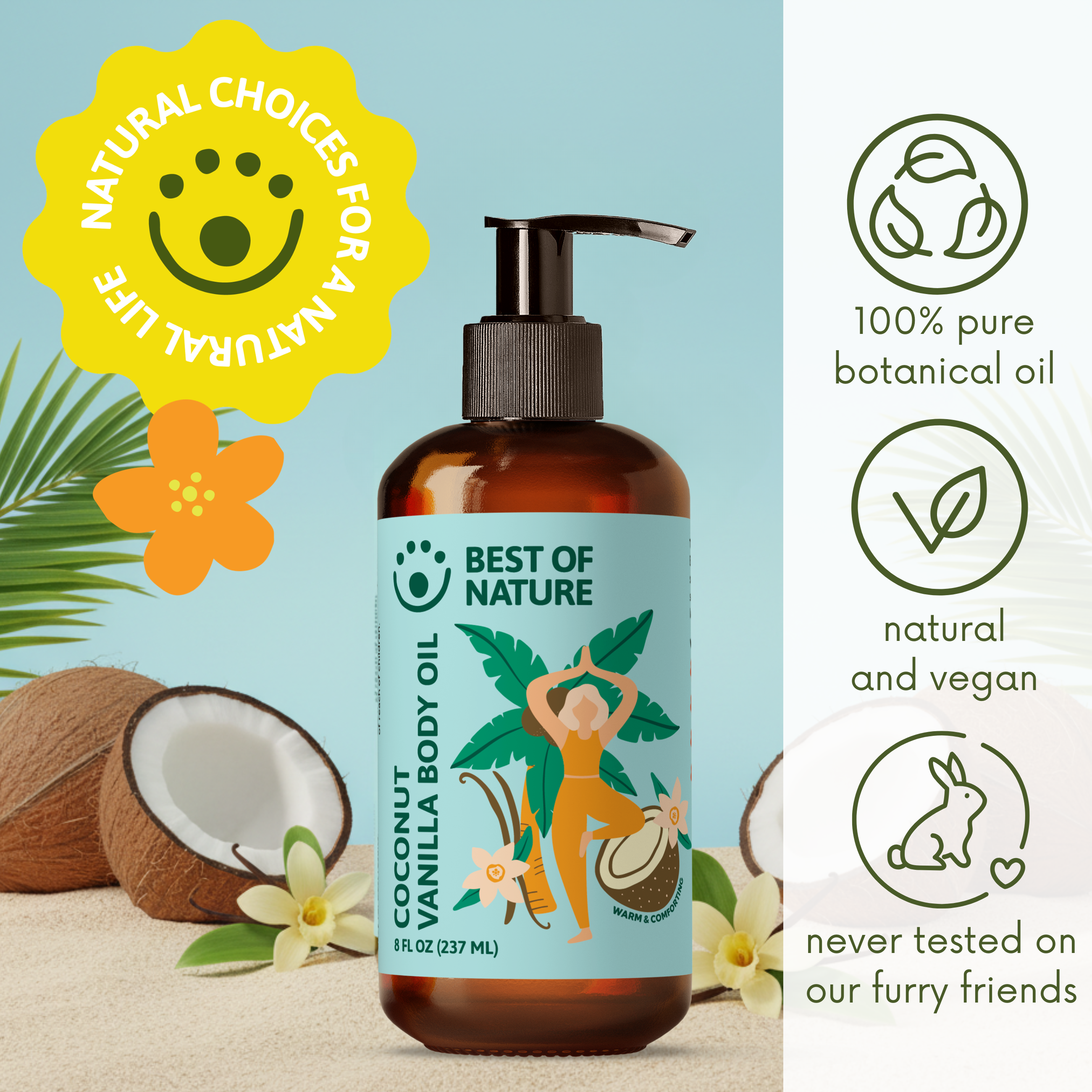 Best of Nature Coconut Vanilla Aromatherapy Massage & Body Oil