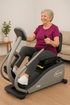 Senior Citizen Exercising on NuStep T4r Recumbent Cross Trainer Bicycle