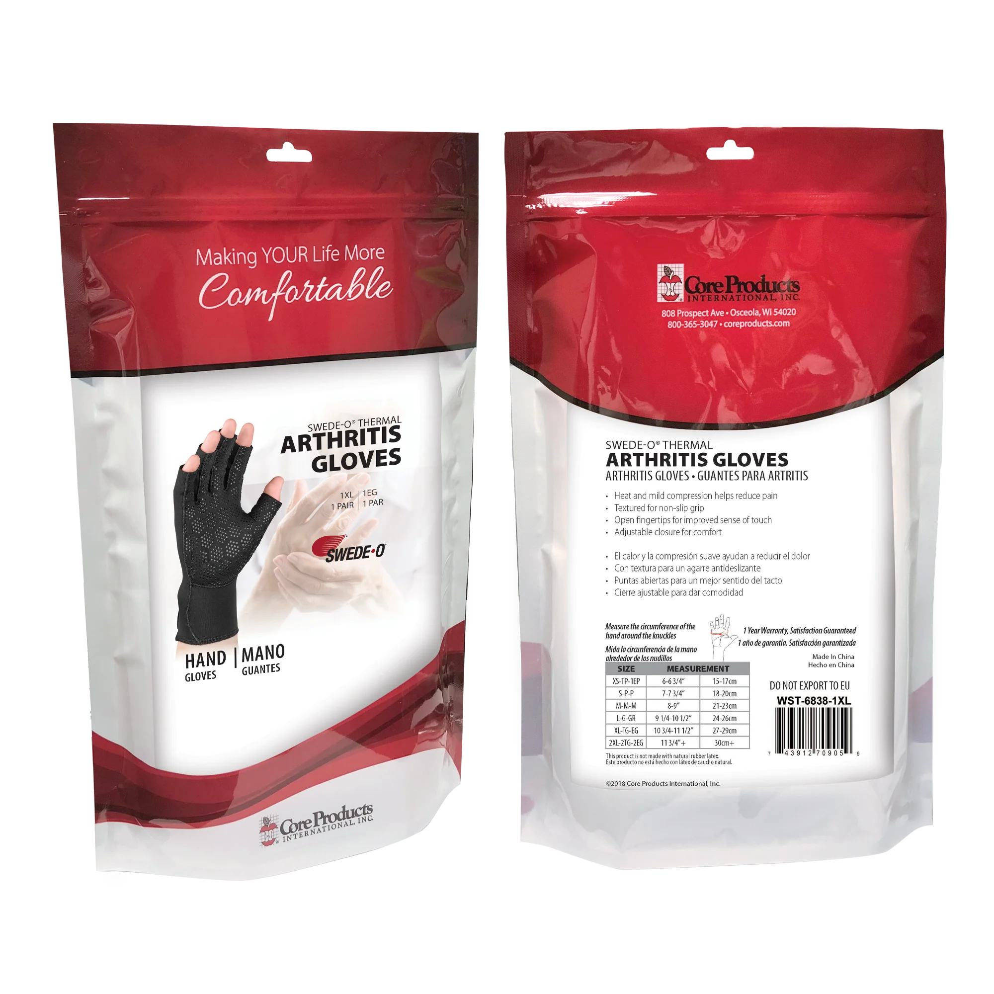 Swede-O Thermal Arthritis Gloves, Pair